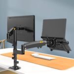 2in-1 Dual Desk Arm mount for Laptop & Monitors (H180 fp-2) Space Saving Setup - Image 5