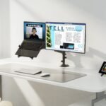 2in-1 Dual Desk Arm mount for Laptop & Monitors (H180 fp-2) Space Saving Setup - Image 2