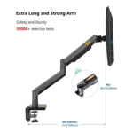 F160 Dual Gas Strut Monitor Mount 17–27 Inch 2–9kg Each – Dual Arm - Image 3