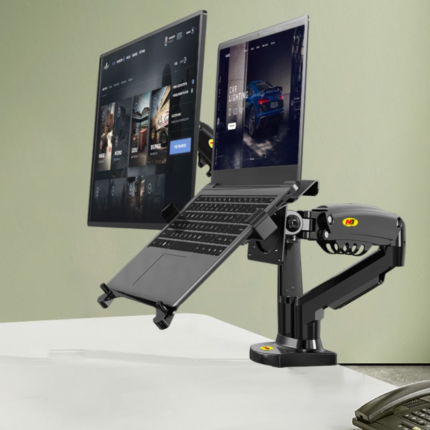 F160-FP2 2-in-1 Dual Desk Arm Mount for Laptop & 17–30 Inch Monitors