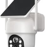 Solar Security Camera Outdoor WiFi 3MP Wireless Camera Support Mobile APP, 360° Moving, Color Night Vision, Motion Tracking, PIR Detection, Two-Way Audio, IP66 Waterproof, Support SD Card