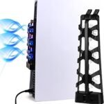 ADZ PS5 Cooling Fan, External PS5 Accessories Fan Cooler with USB Port, Suitable for Sony Playstation 5 Digital Version and Optical Drive Version Consoles