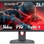 BenQ ZOWIE XL2411K 24" FHD 144Hz Esports Gaming Monitor, Premium TN Panel, 1ms, 320 Nits, DyAc, Black eQualizer, Color Vibrance, XL Setting to Share, HDMI, DP, Height Adjustable, Gray, 3 Year Warranty