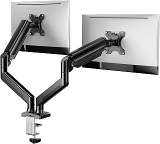 61gGczN7NzL._AC_UL320_.jpg TECHZONE Adjustable Full-Motion Monitor Arm – Desk Mount for 17″–30″ Screens with Swivel, Tilt & Height Adjustment (Dual Mount) - Image 1