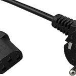 1.8m Black Female-to-Male Cold Equipment Cable with 90° Plug for Computers, Monitors, Printers and Projectors
