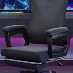 Office Chair, Ergonomic Desk Chair，Home Mesh Office Desk Chairs with Rotatable Lifting Adjustable Headrest,3D Waist Support, Flip-up Armrest,for Home Office Study (with Footrest, Black-MS-Z1)