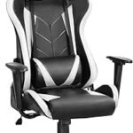 Yaheetech High Back Gaming Chair, Ergonomic PU Leather Computer Desk Chair with Headrest & Lumbar Support, Padded Armrests, Height Adjustable Swivel Racing Office Chair with Rolling Wheels