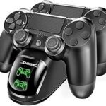 DOBE Dual Shock 4 Controller Charging Docking Station with LED Light Indicators and Bottom Light for PS4, PS4 Slim, PS4 Pro Controller